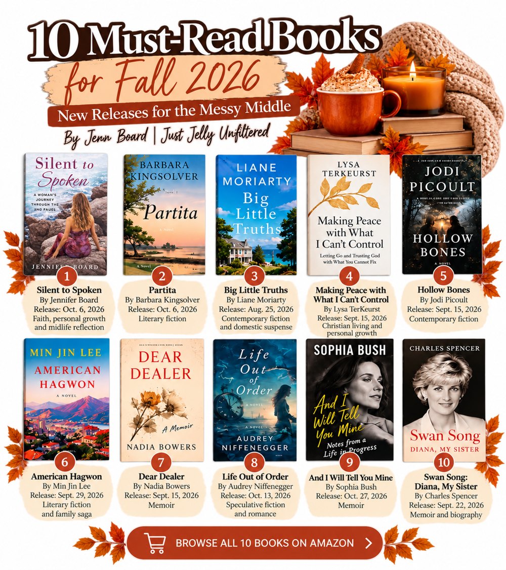 10 Must-Read Books for Fall 2026, new releases for the messy middle, showing all ten book covers with authors and release dates.